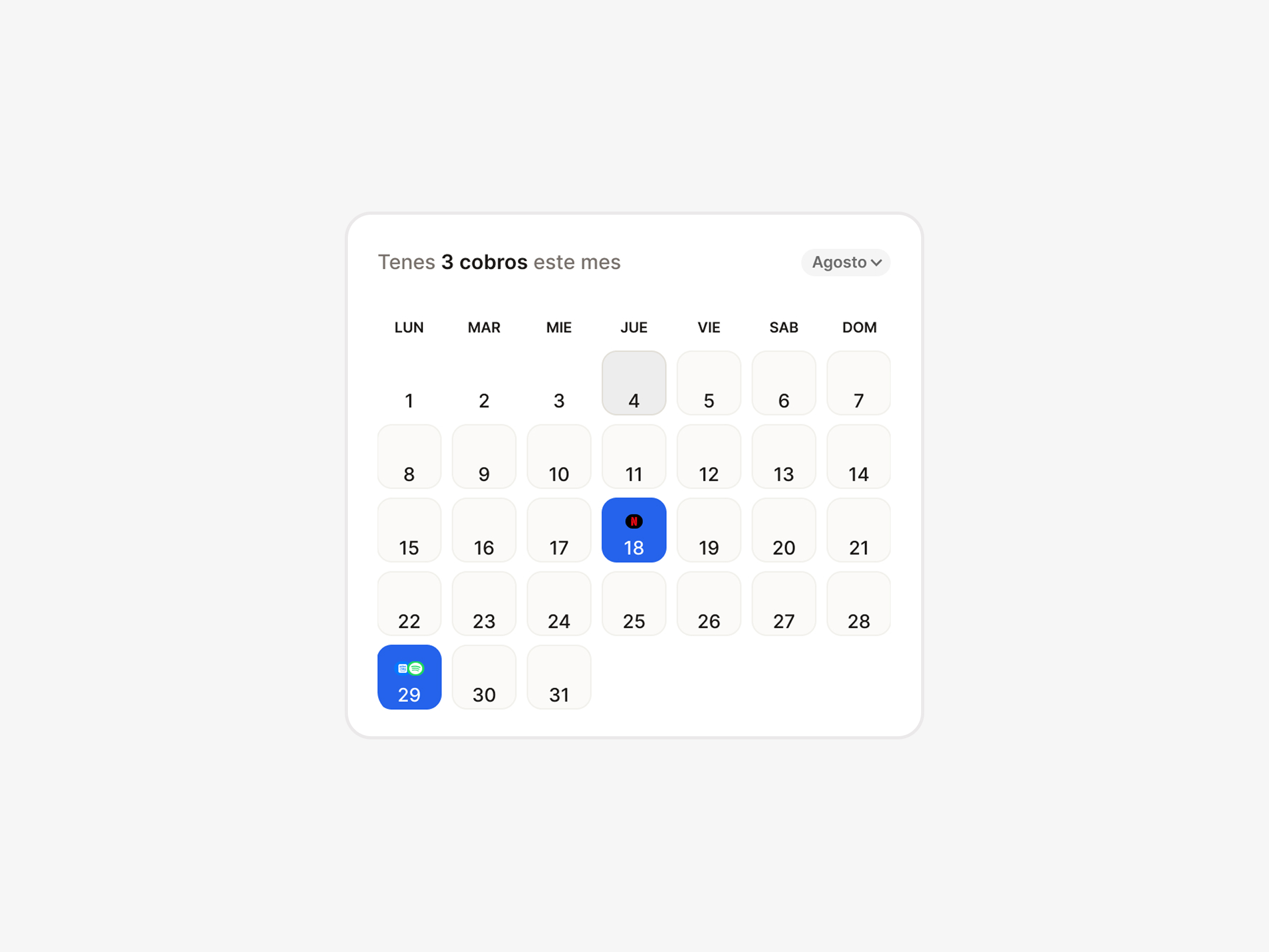 MontoApp — pantalla